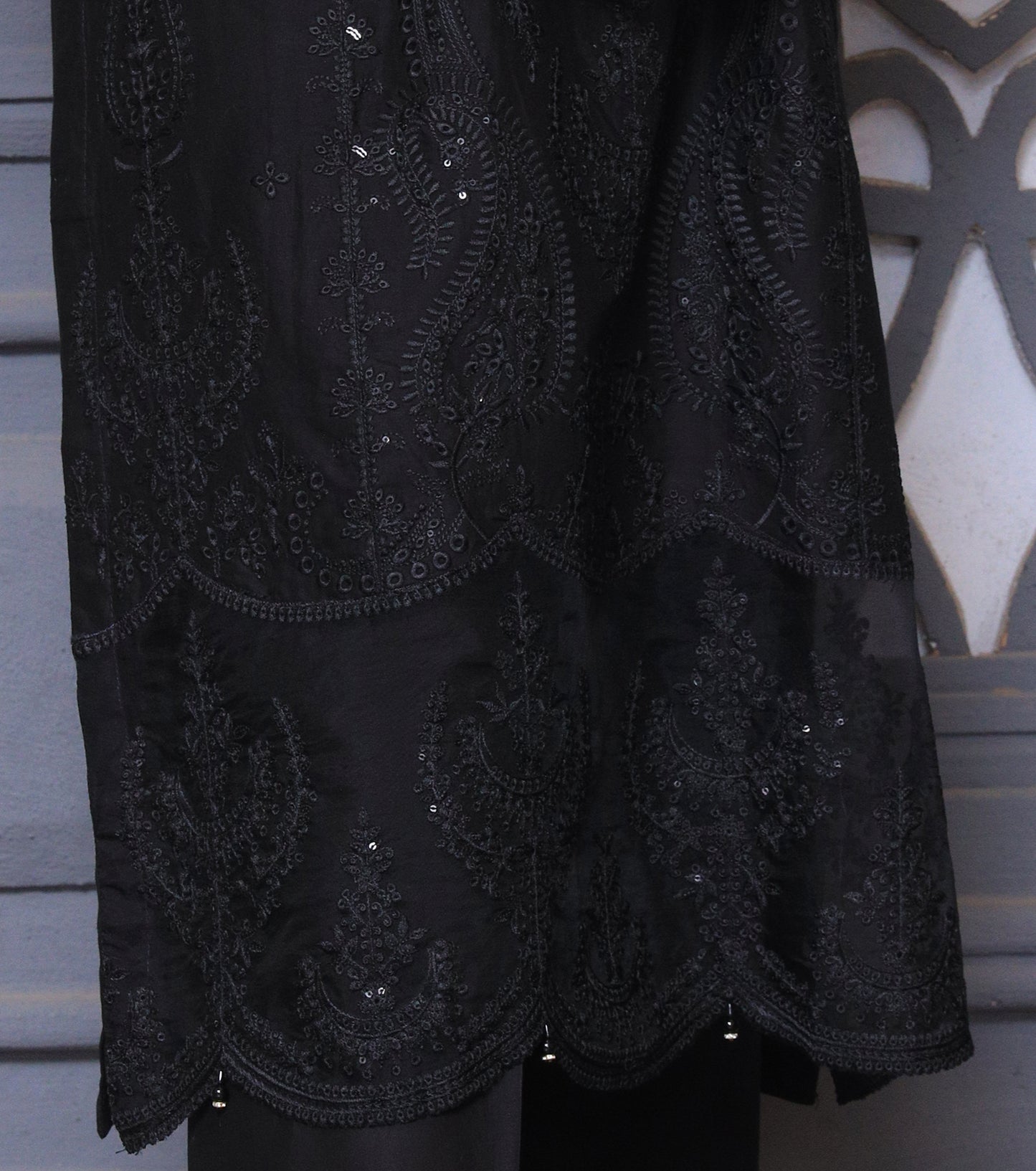 Elegant Black Embroidered 3-Piece Suit – Festive & Casual Wear for Women