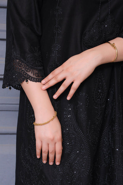 Elegant Black Embroidered 3-Piece Suit – Festive & Casual Wear for Women