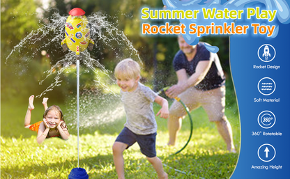 Water-Powered Rocket Sprinkler Toy – Outdoor Summer Fun for Kids”